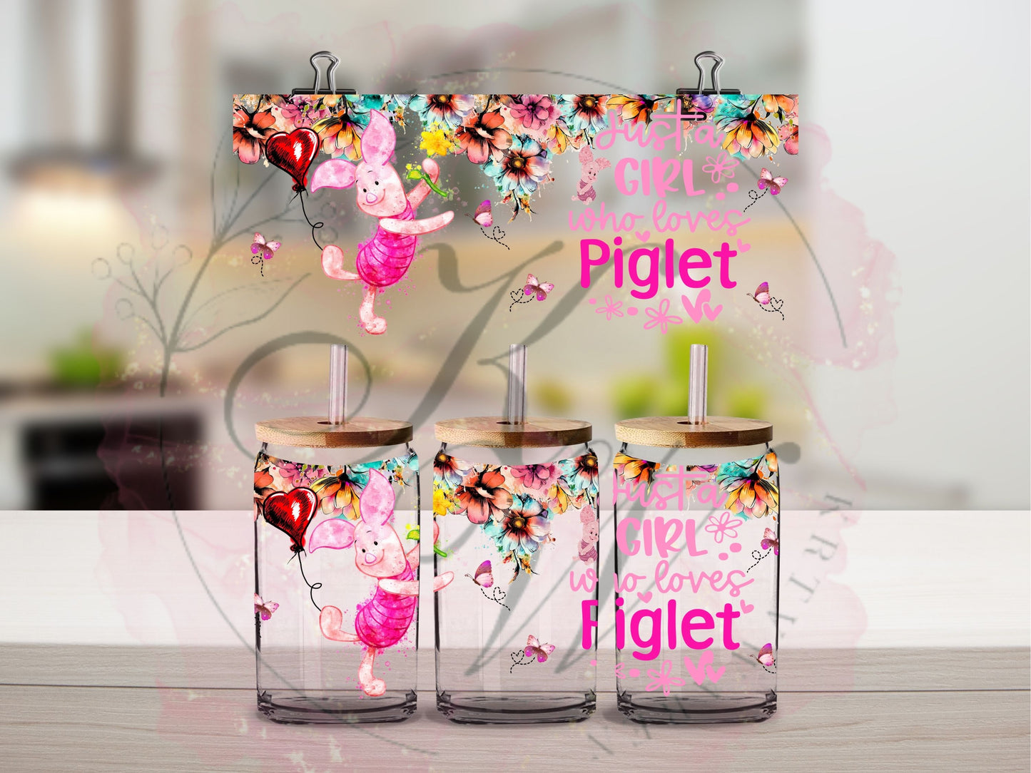 Trinkgläser 16oz Rub Ons "Disney Figuren männlich" No.401