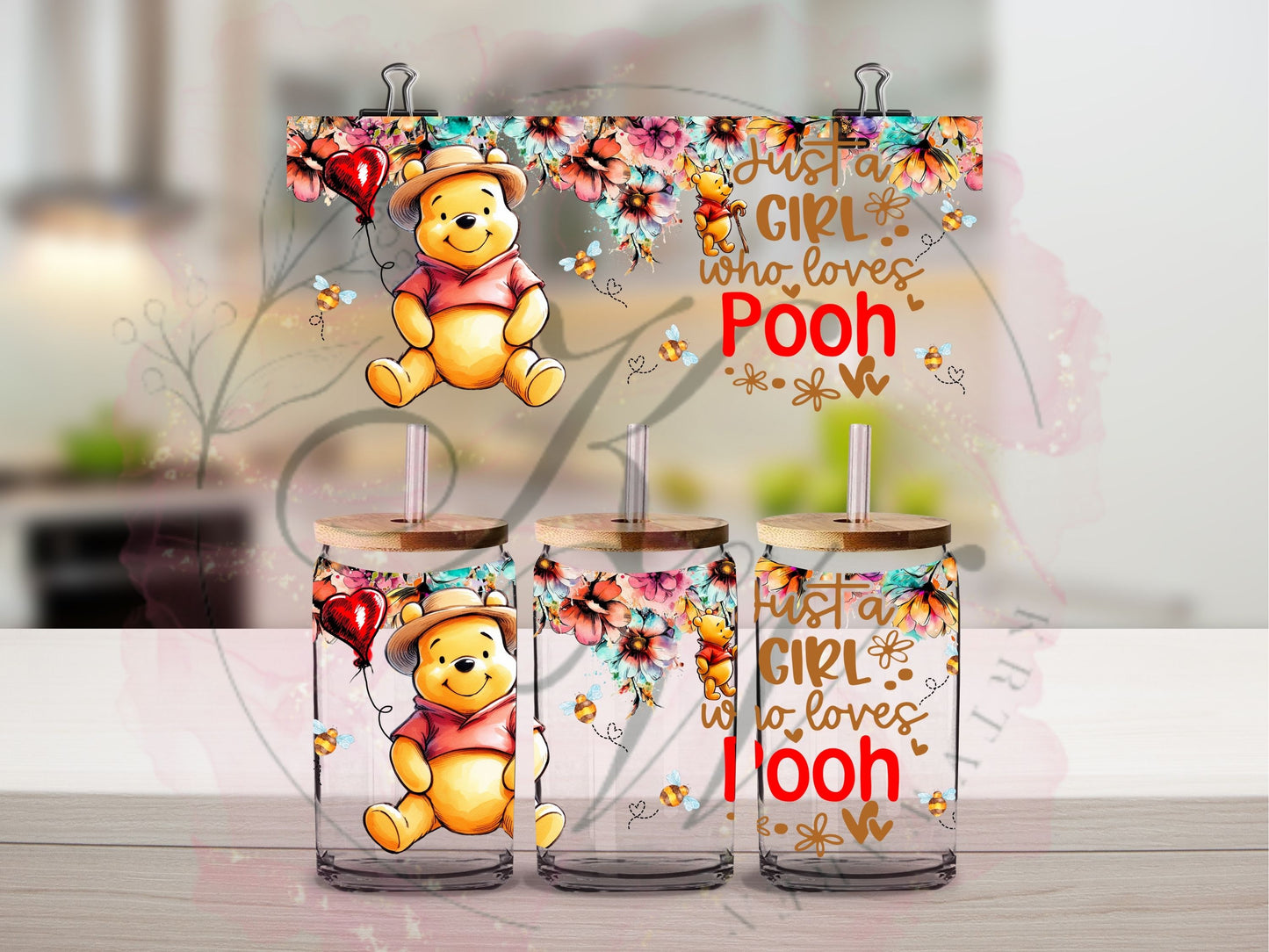 Trinkgläser 16oz Rub Ons "Disney Figuren männlich" No.401