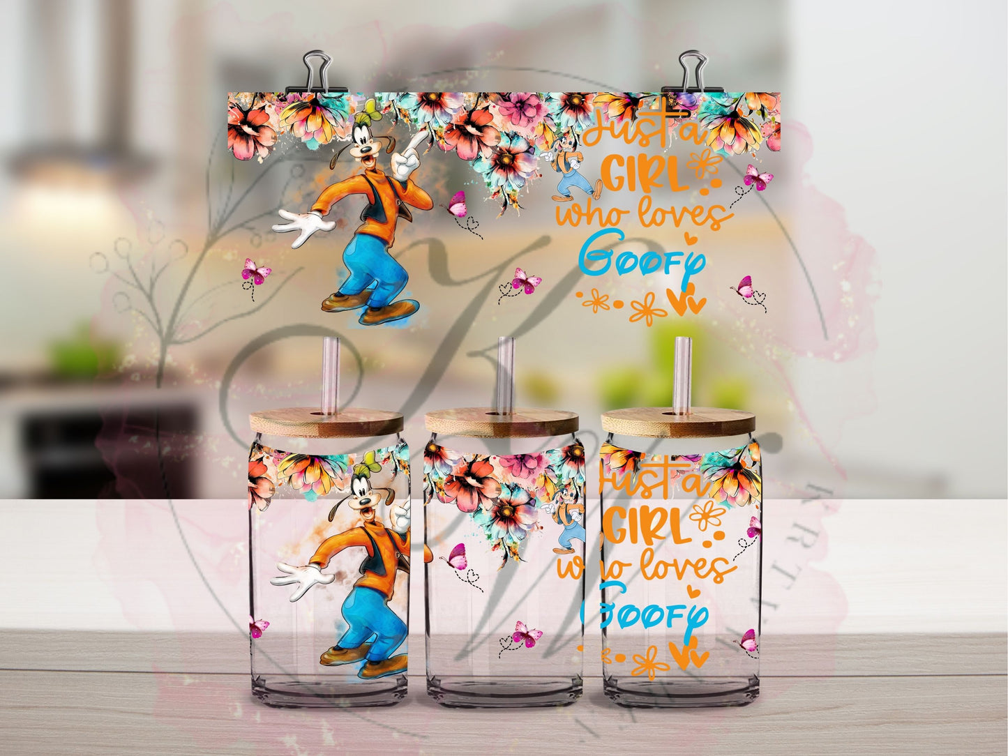 Trinkgläser 16oz Rub Ons "Disney Figuren männlich" No.401
