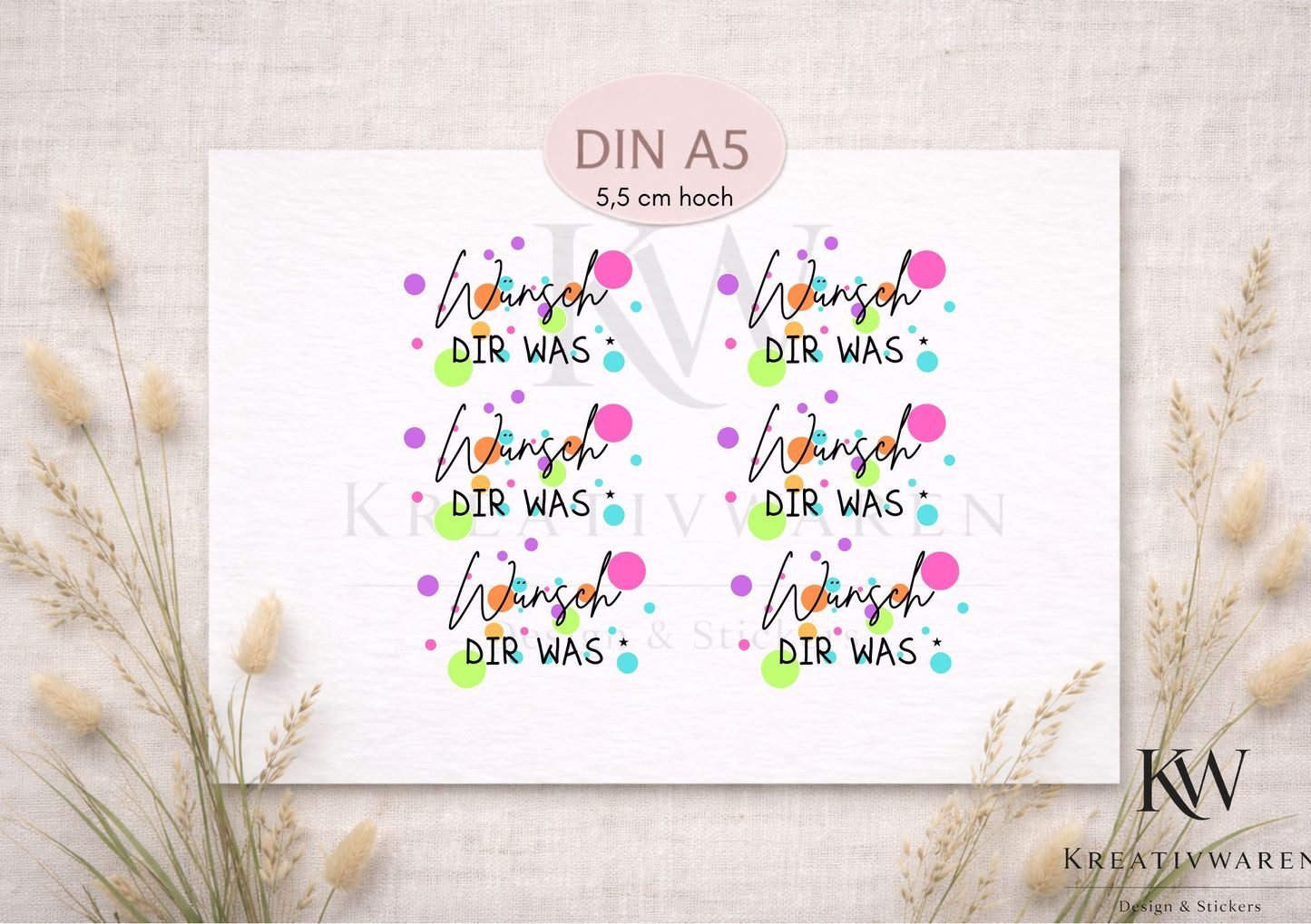 Rub Ons „Wünsch dir was 2“ – DIN A5 Rub-On Sheet, randlos