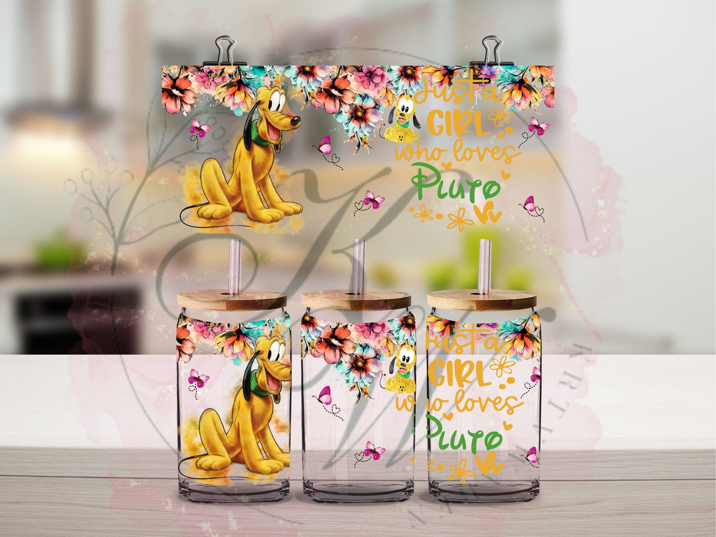 Trinkgläser 16oz Rub Ons "Disney Figuren männlich" No.401