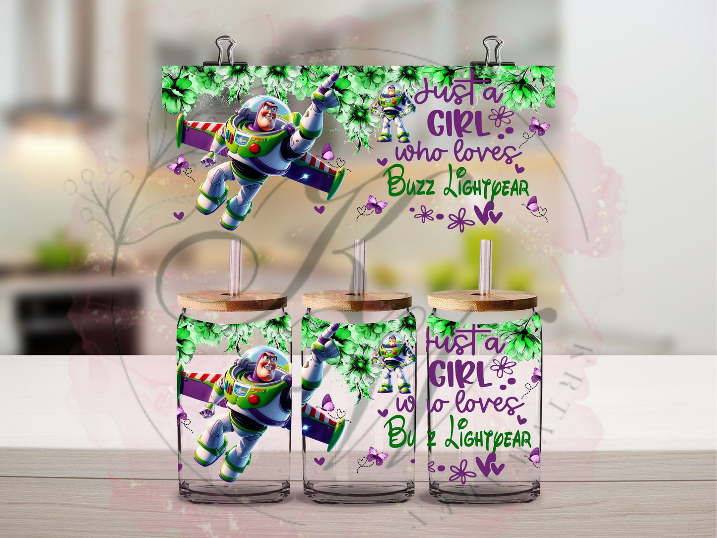 Trinkgläser 16oz Rub Ons "Disney Figuren männlich" No.401