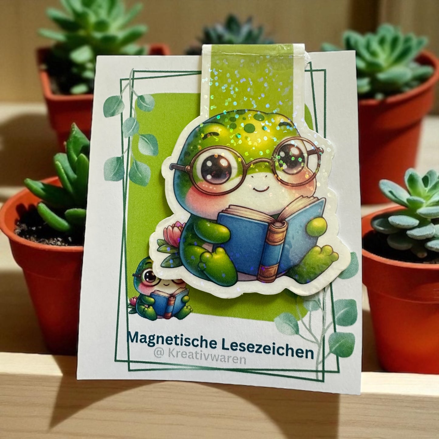 Magnetische Lesezeichen "Schildkröte mit Buch"