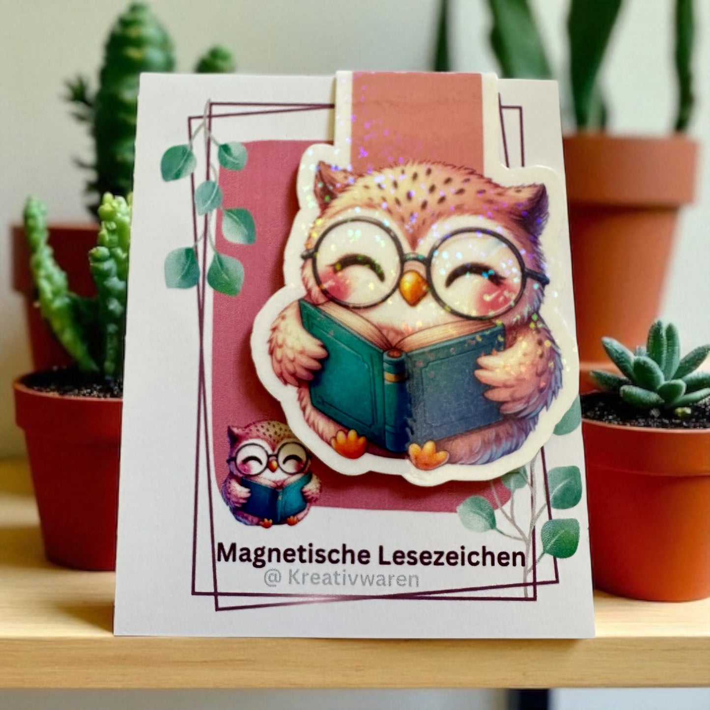 Magnetische Lesezeichen "Eule mit Buch"