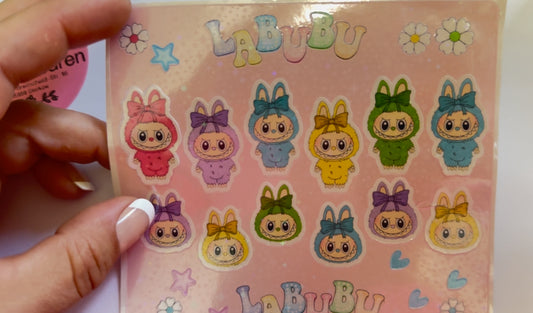 Holografischer Sticker "Labubu Stickerbogen" I Holografisch I Sticker I Aufkleber I Labubu