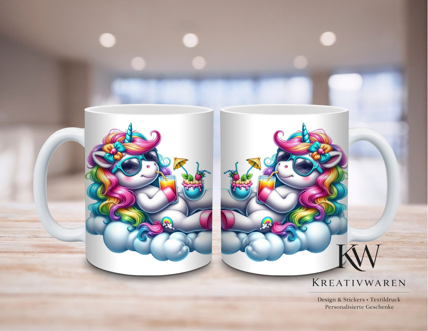 Einhorn Tasse Spruch lustig – „Lass mich in Ruhe“ Becher – witziges Geschenk, Büro Humor, Introvertiert, Regenbogen Einhorn