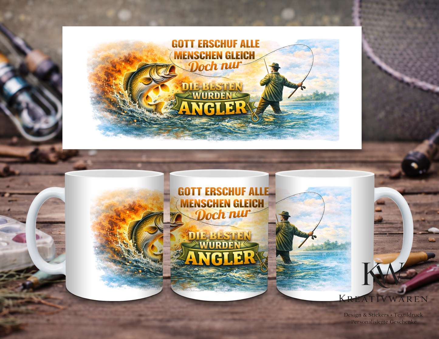 Angler Tasse 🎣🔥 – „Die Besten wurden Angler“ Geschenk für Angler