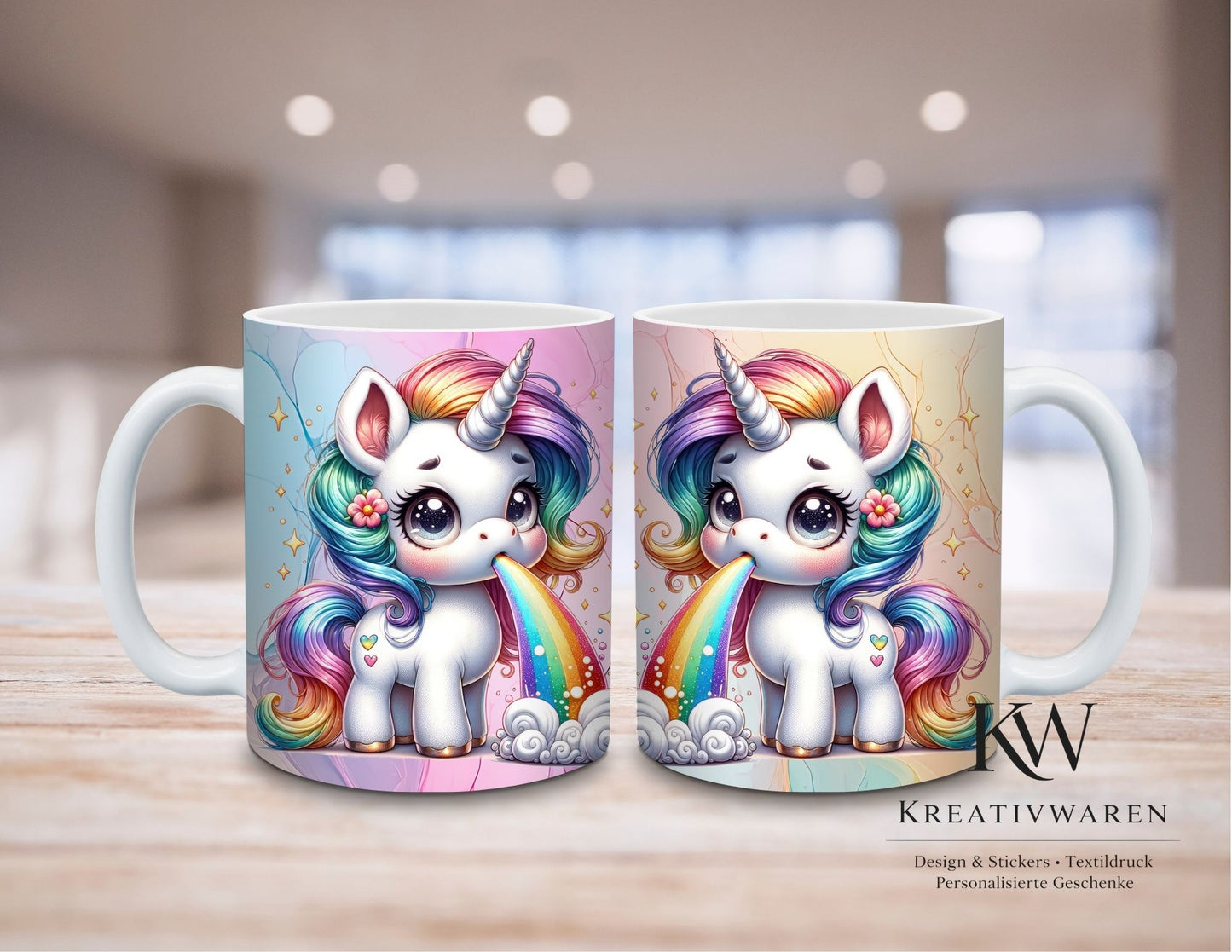 Einhorn Tasse Spruch lustig – „Ich bin so gut drauf“ – sarkastischer Becher, Humor Geschenk, Regenbogen Einhorn Tasse
