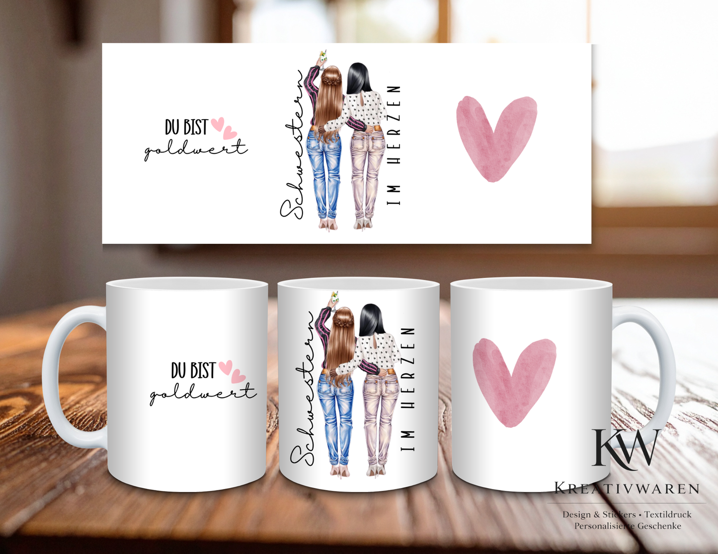 Freundschaftstasse „Du bist goldwert“ 💛 – Liebevolles Geschenk für Herzensmenschen