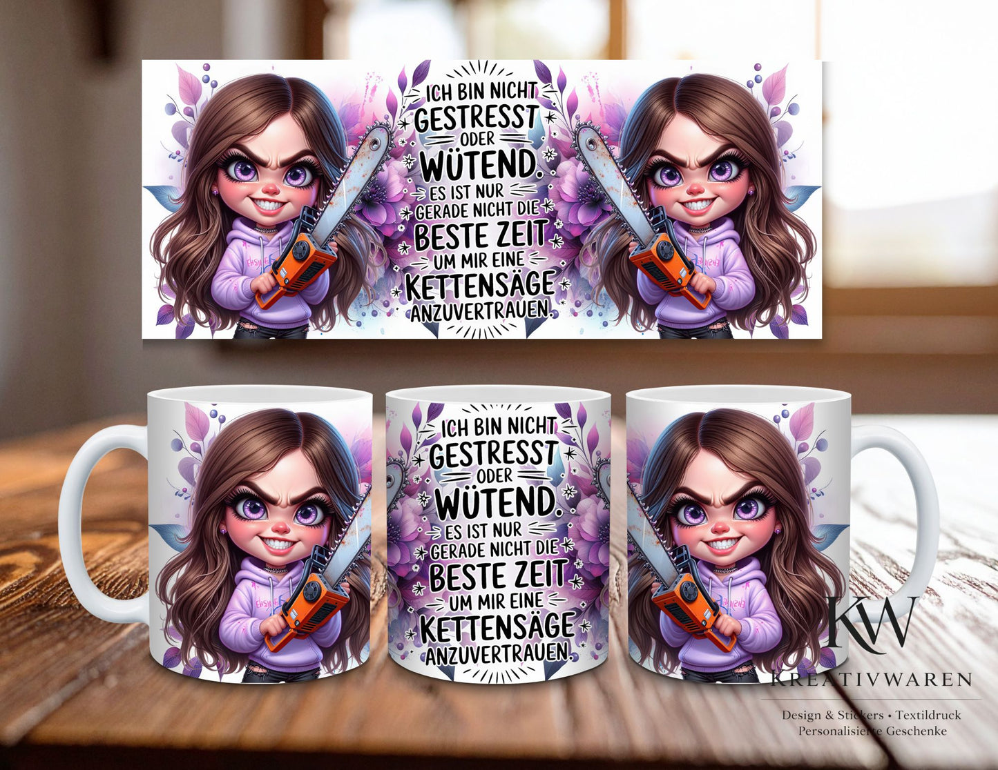 Lustige Sarkasmus Tasse – Ich bin nicht gestresst Spruch, schwarzer Humor Geschenk, witzige Tasse für Kollegen & Freunde