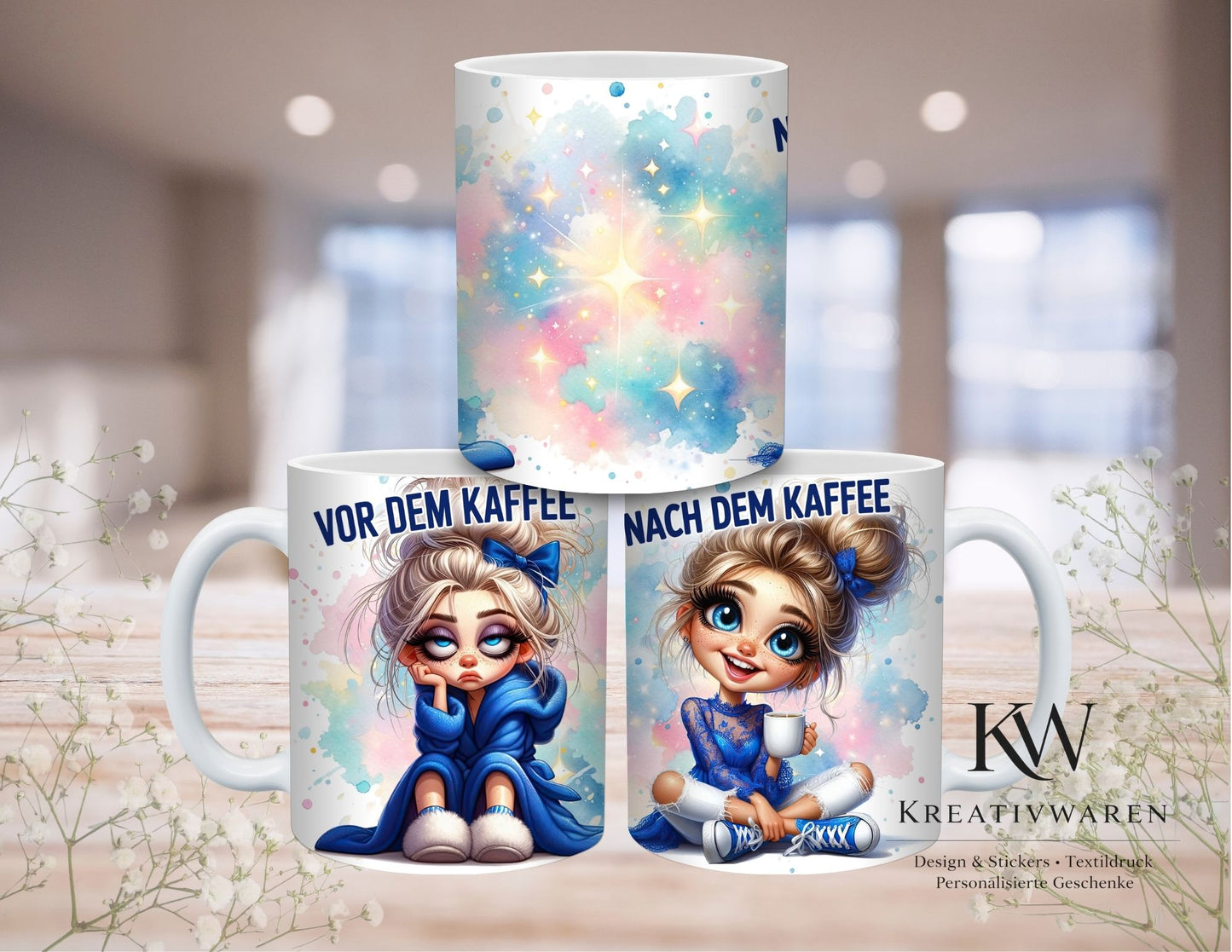 Morgenmuffel Tasse lustig – Vor dem Kaffee vs Nach dem Kaffee, Coffee Lover Geschenk, witzige Geschenkidee