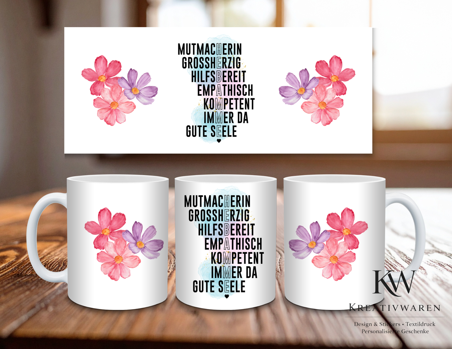 🌸 Hebammen Tasse – Wertschätzung Geschenk „Mutmacherin, empathisch & kompetent“ | Danke Hebamme ☕💖