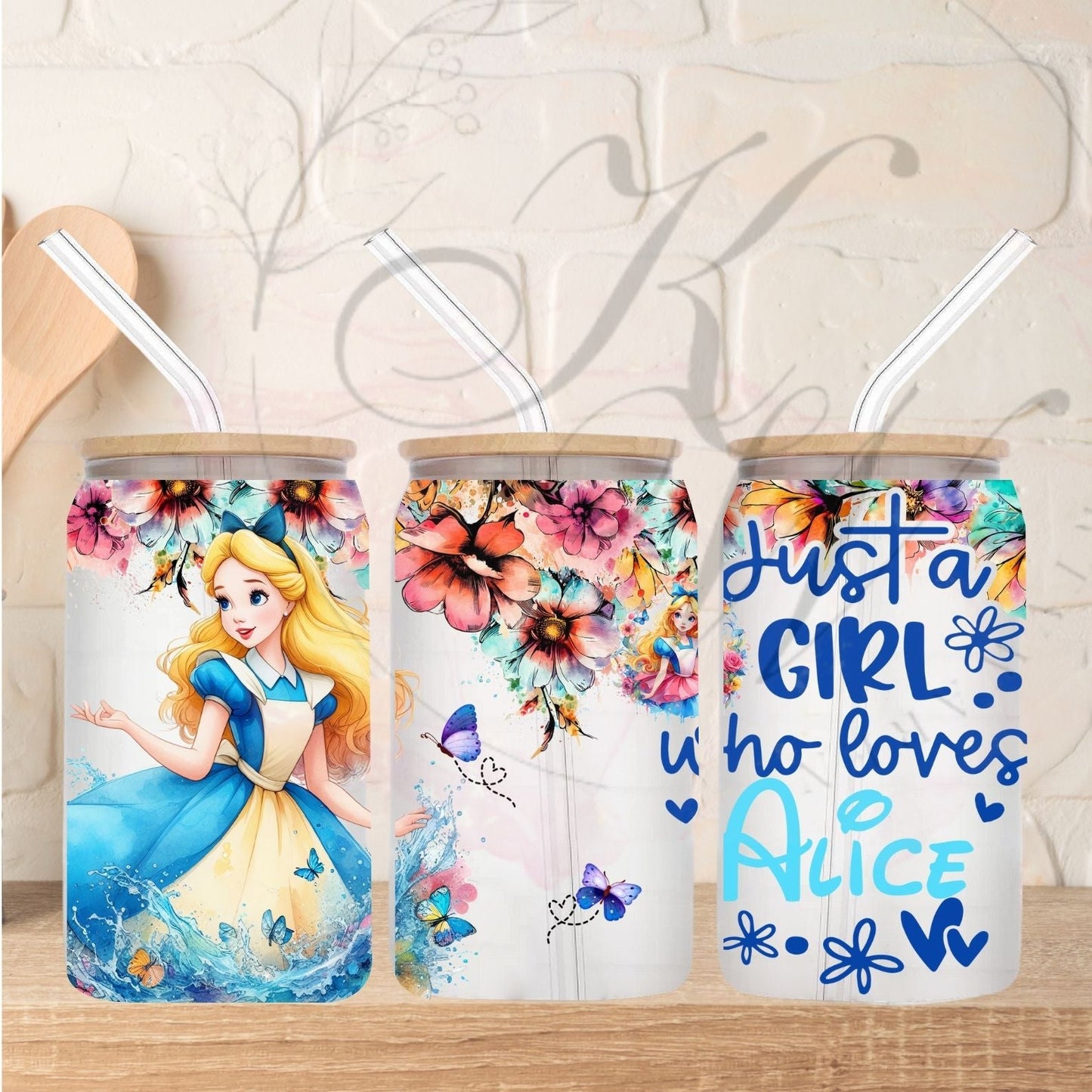 Trinkgläser 16oz Rub Ons "Disney Figuren weiblich" No.400