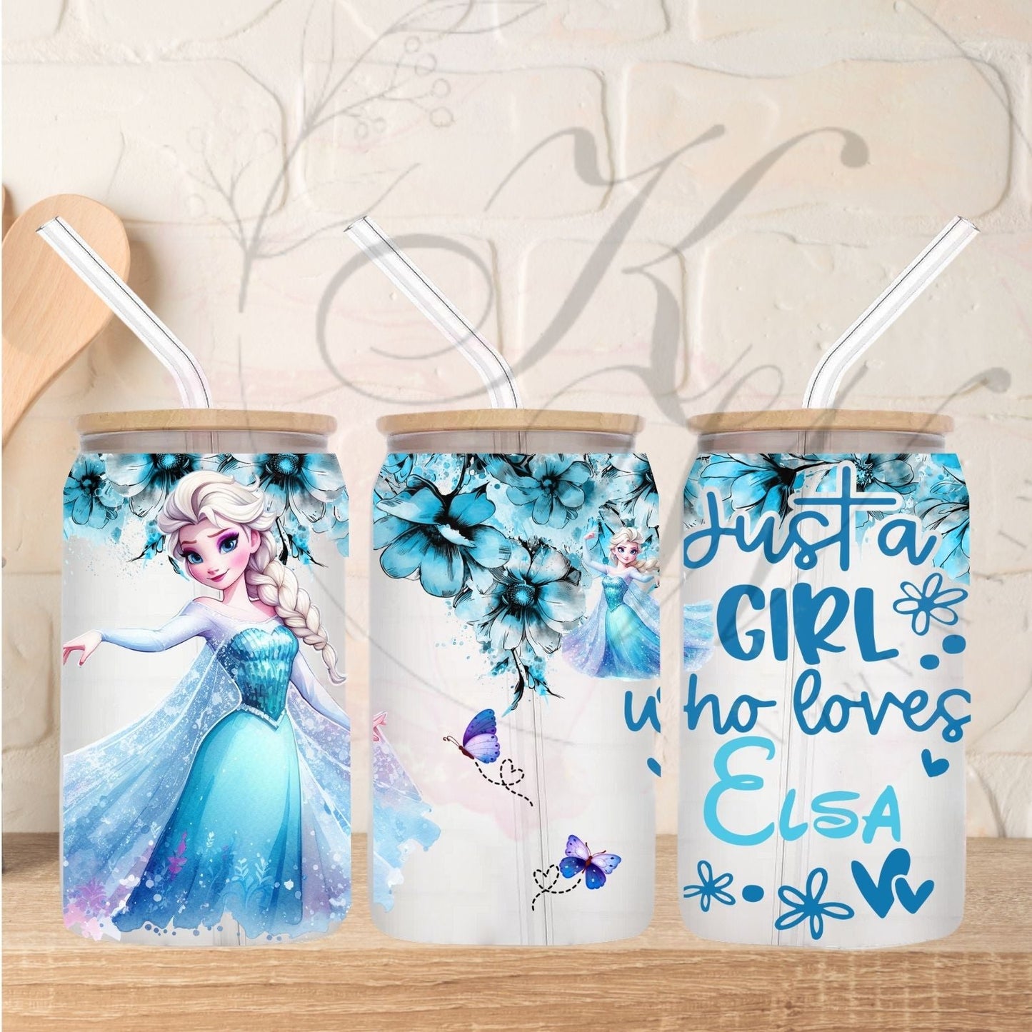 Trinkgläser 16oz Rub Ons "Disney Figuren weiblich" No.400
