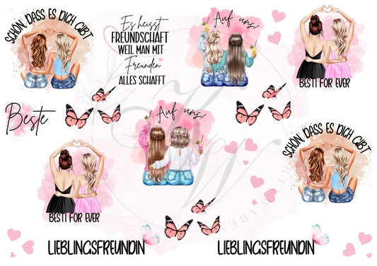 RUB ONS - " Beste Freundin" | RUBONS | randlos | glänzend | bunt | A5