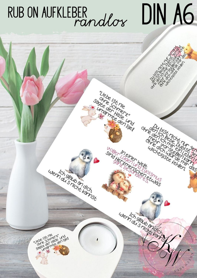 RUB ONS - "Sprüche Tiere" | RUBONS | randlos | glänzend | bunt | A6