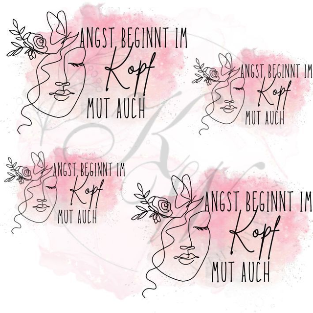 RUB ONS -Angst beginnt im Kopf | RUBONS | randlos | glänzend | bunt | 6x6 cm