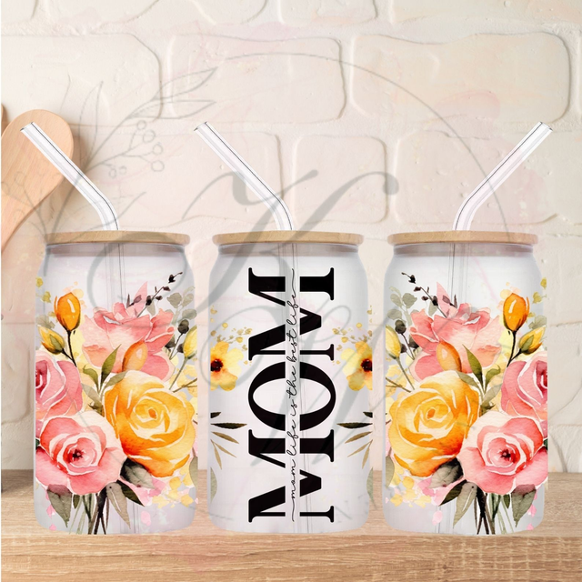 Trinkgläser 16oz Rub Ons "Mom 4" No.316