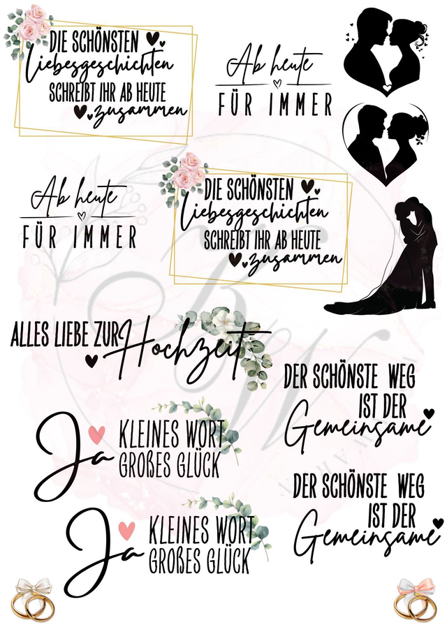 RUB ONS - "HOCHZEIT" | RUBONS | randlos | glänzend | bunt | | A5