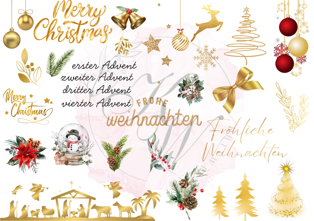 RUB ONS - "Christmas" | RUBONS | randlos | glänzend | bunt | A5 no.364