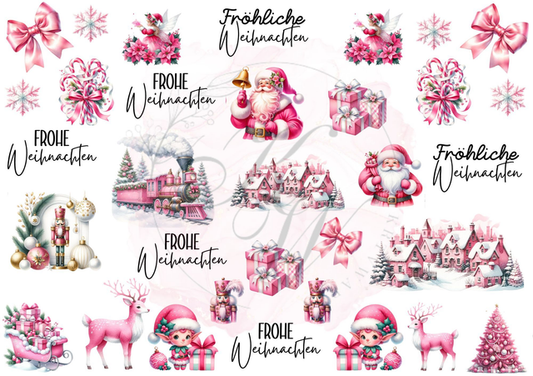 RUB ONS - "Rosa Weihnachten" | RUBONS | randlos | glänzend | bunt | A5