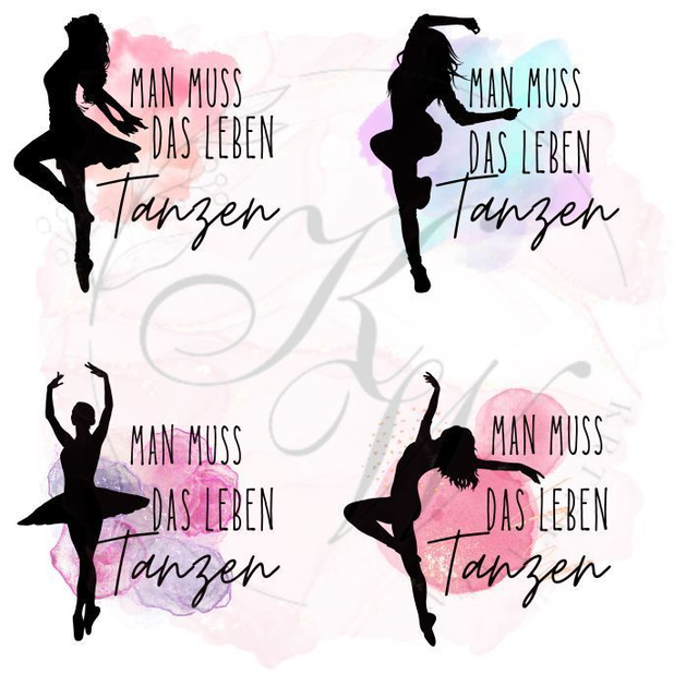 RUB ONS -Man muss das leben tanzen | RUBONS | randlos | gl�nzend | bunt | 6x6 cm