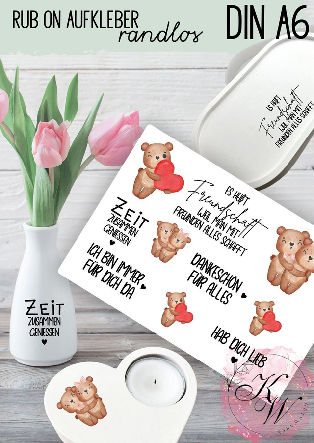 RUB ONS - "Freundschaft Teddy" | RUBONS | randlos | gl�nzend | bunt | A6
