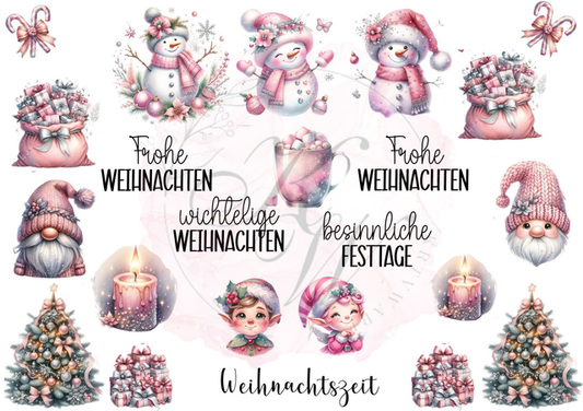 RUB ONS - "Rosa Weihnachten 2.0" | RUBONS | randlos | glänzend | bunt | A5 (1)