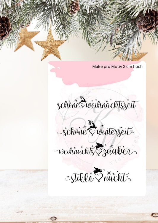 RUB ONS - "Weihnachten Schrift 4.0 " | RUBONS | randlos | glänzend | schwarz|No.396