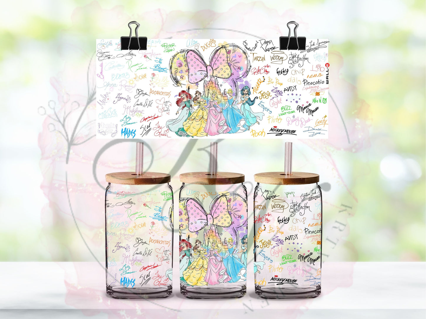 Trinkgläser 16oz Rub Ons "Disney" No.402