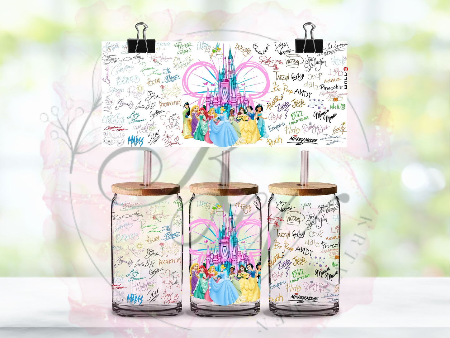 Trinkgläser 16oz Rub Ons "Disney" No.402