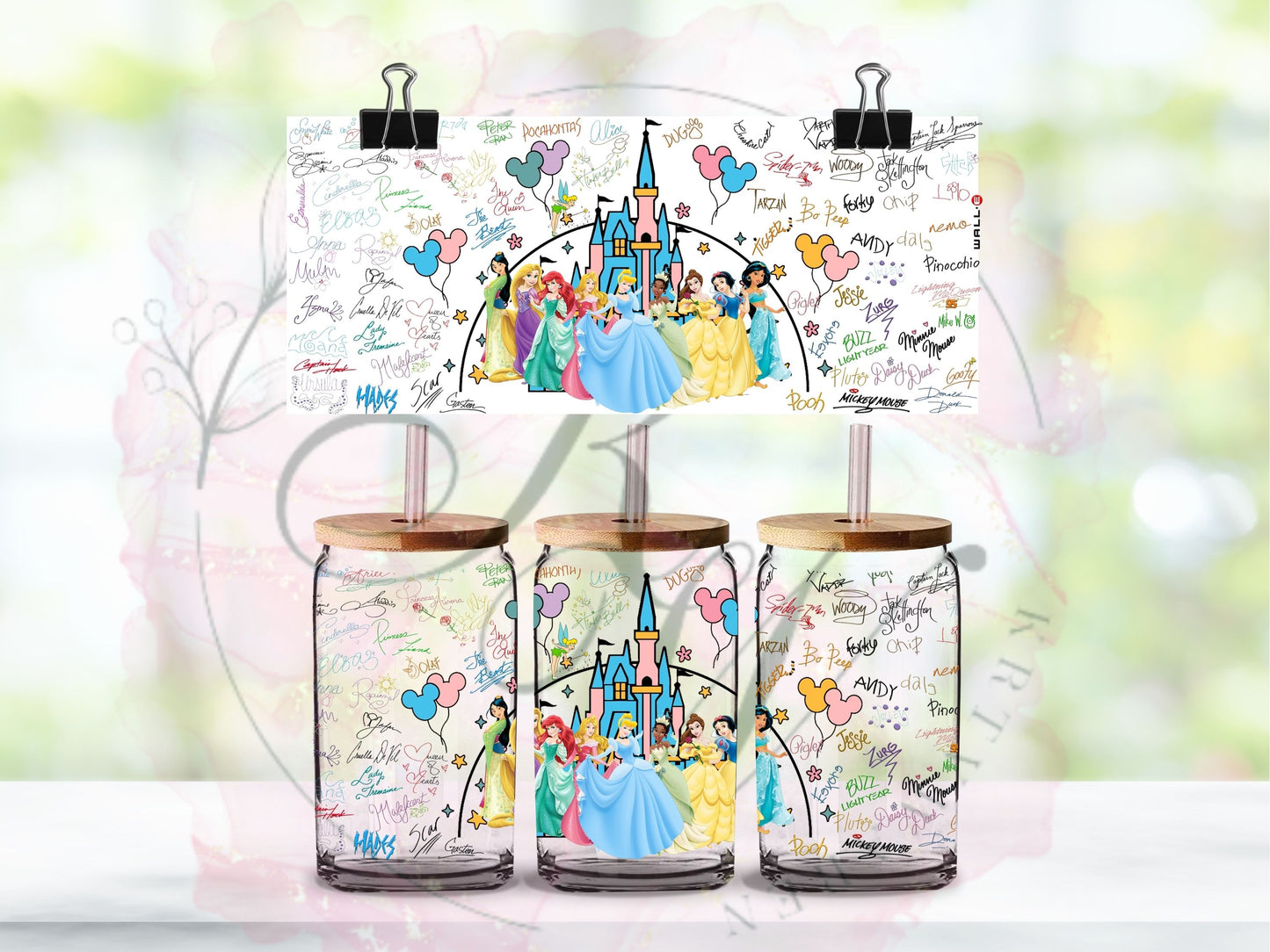 Trinkgläser 16oz Rub Ons "Disney" No.402