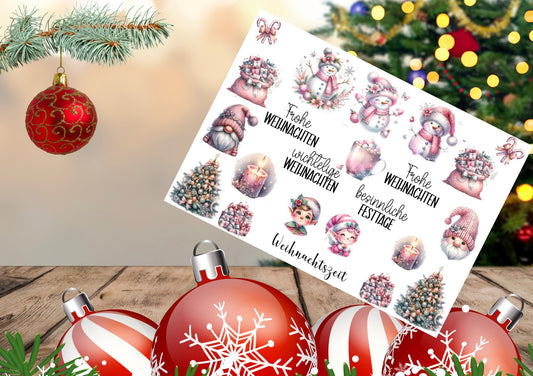 RUB ONS - "Rosa Weihnachten 2.0" | RUBONS | randlos | glänzend | bunt | A5 (1)