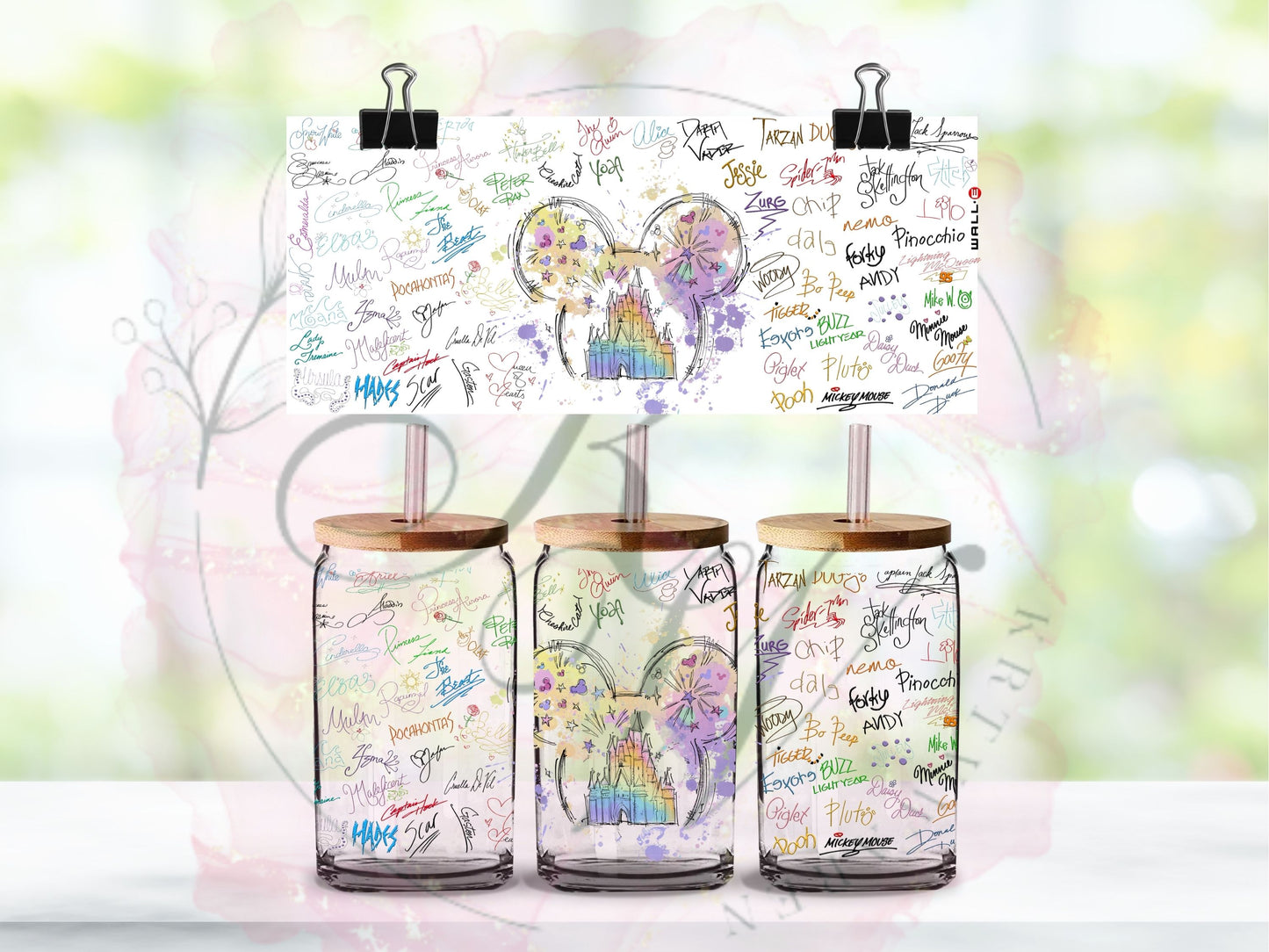 Trinkgläser 16oz Rub Ons "Disney" No.402