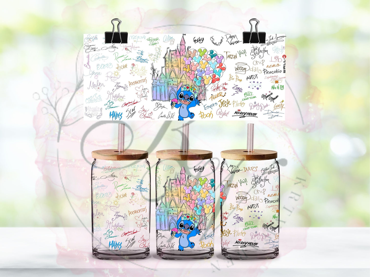 Trinkgläser 16oz Rub Ons "Disney" No.402