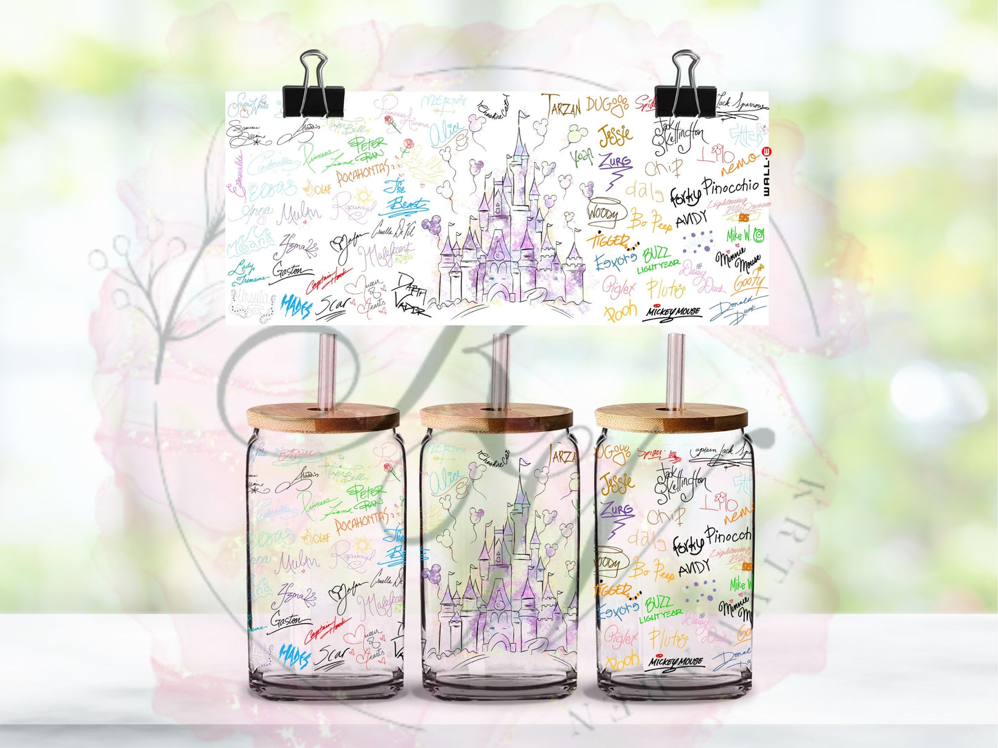 Trinkgläser 16oz Rub Ons "Disney" No.402