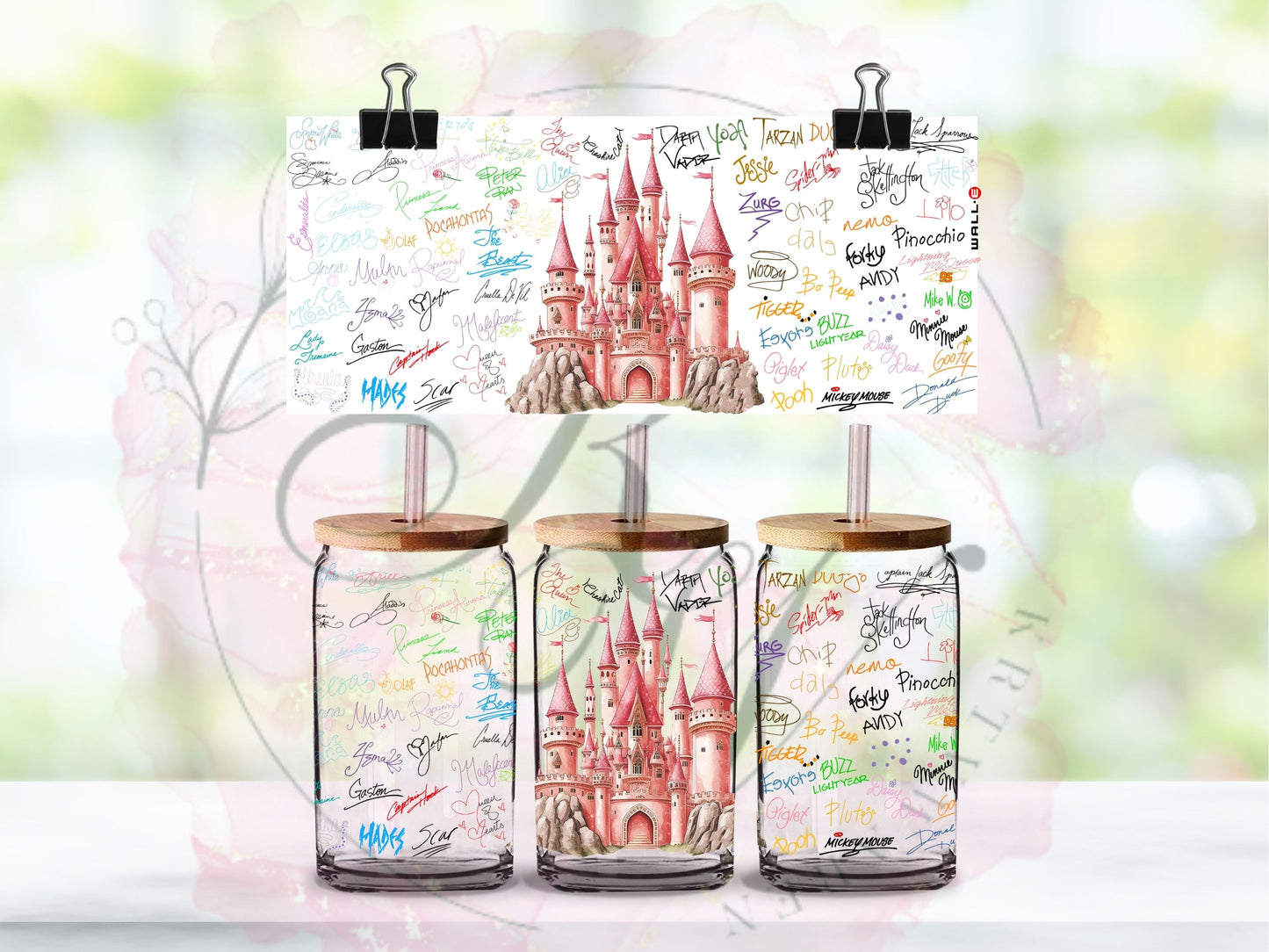 Trinkgläser 16oz Rub Ons "Disney" No.402