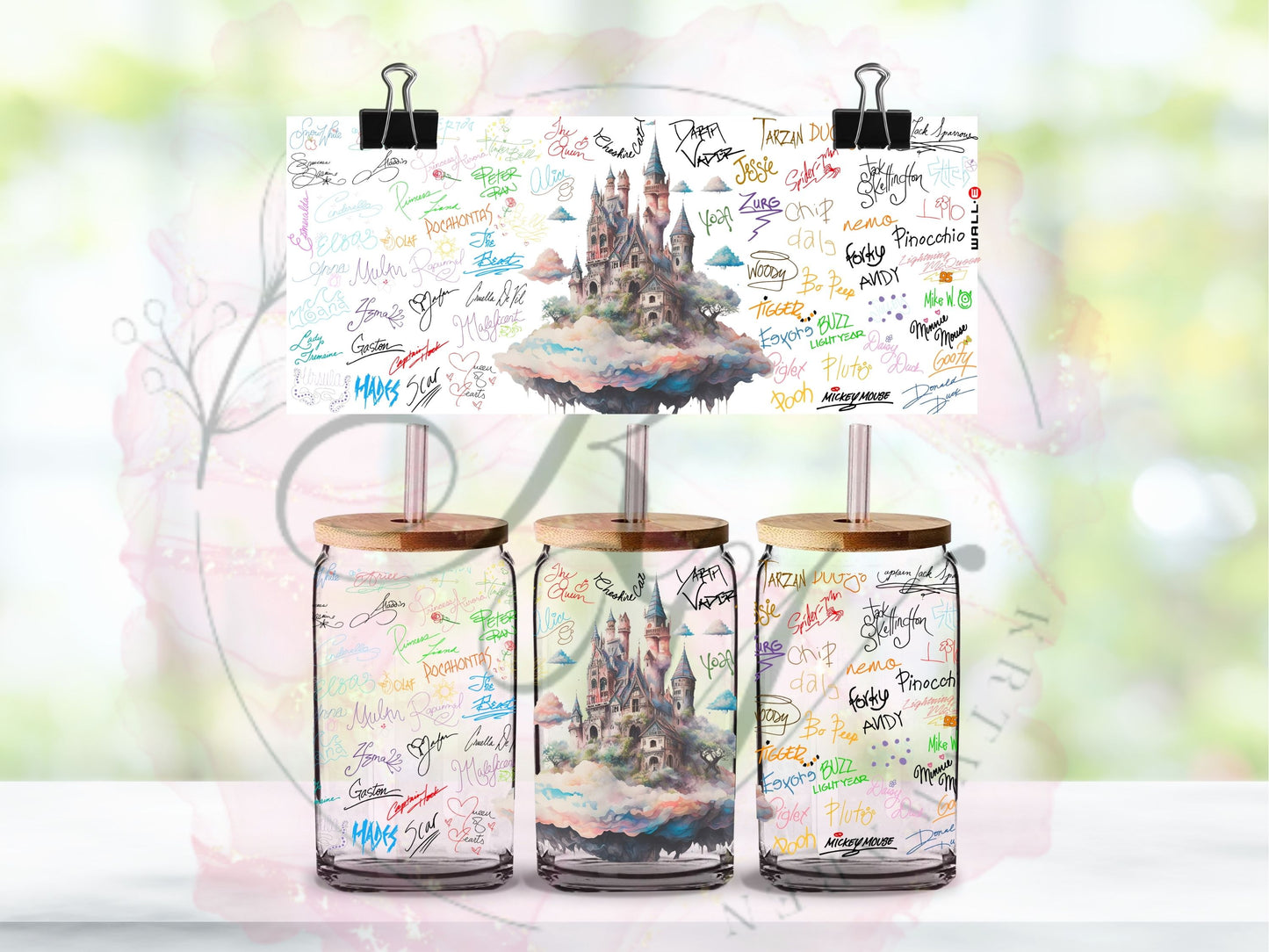 Trinkgläser 16oz Rub Ons "Disney" No.402