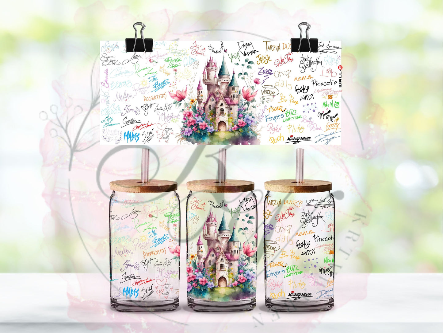 Trinkgläser 16oz Rub Ons "Disney" No.402