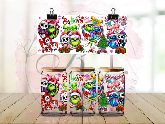 Trinkgläser 16oz Rub Ons "Grinch und Freunde" No.405