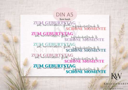 Rub Ons „zum Geburtstag viel....“ – DIN A5 Rub-On Sheet, randlos