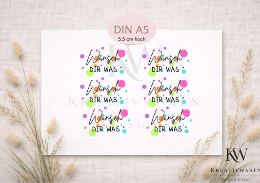 Rub Ons „Wünsch dir was 2“ – DIN A5 Rub-On Sheet, randlos