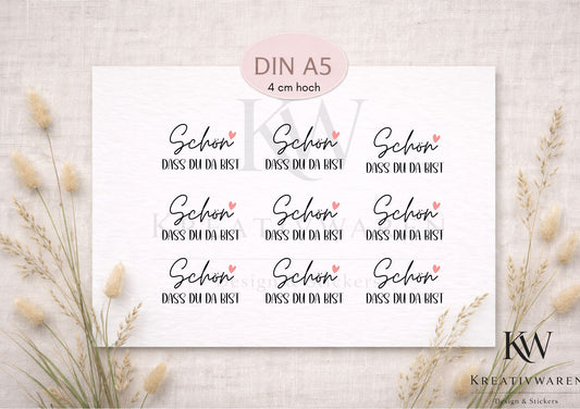 Rub Ons „Schön das du das bist“ – DIN A5 Rub-On Sheet, randlos