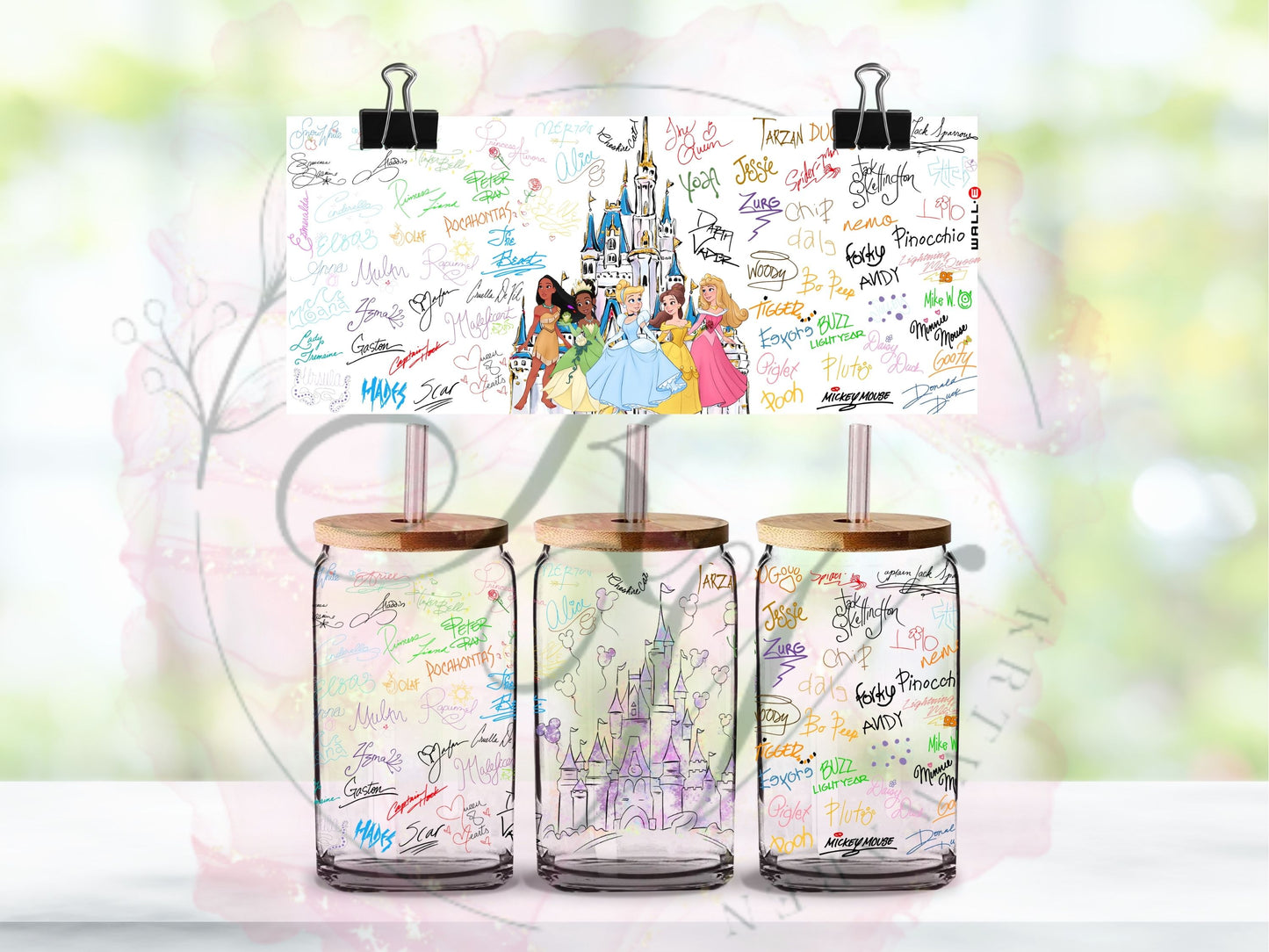 Trinkgläser 16oz Rub Ons "Disney" No.402