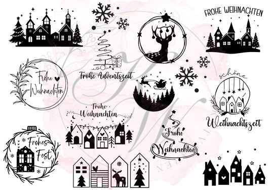 RUB ONS - "Weihnachten schwarz 2.0" | RUBONS | randlos | glänzend | A5 | No.402