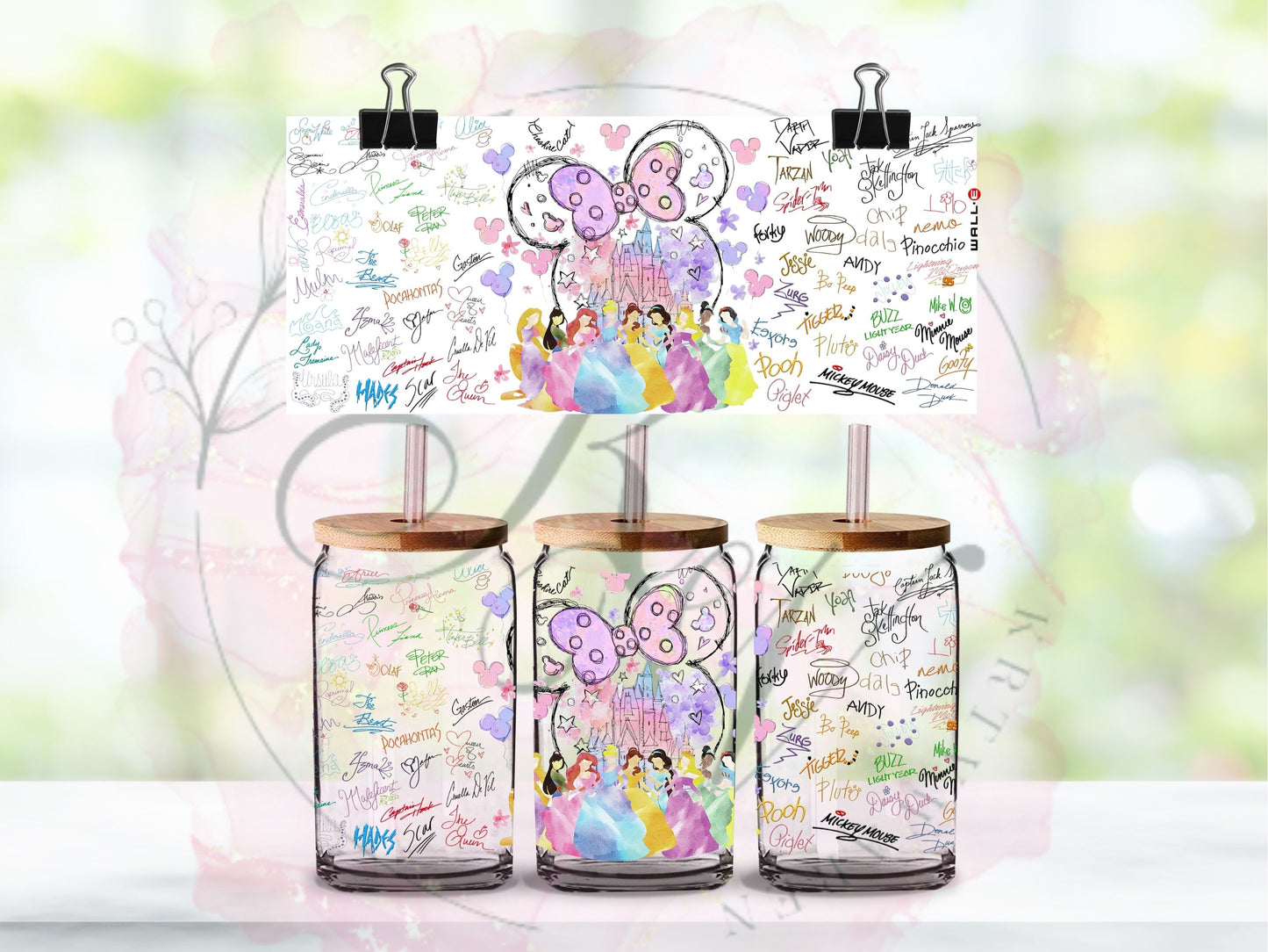 Trinkgläser 16oz Rub Ons "Disney" No.402