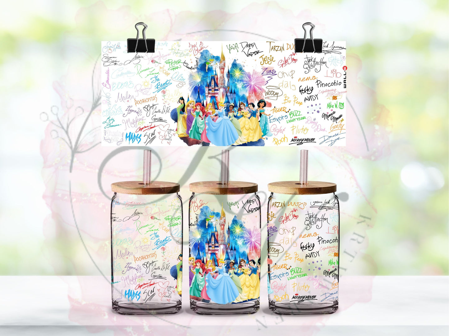 Trinkgläser 16oz Rub Ons "Disney" No.402