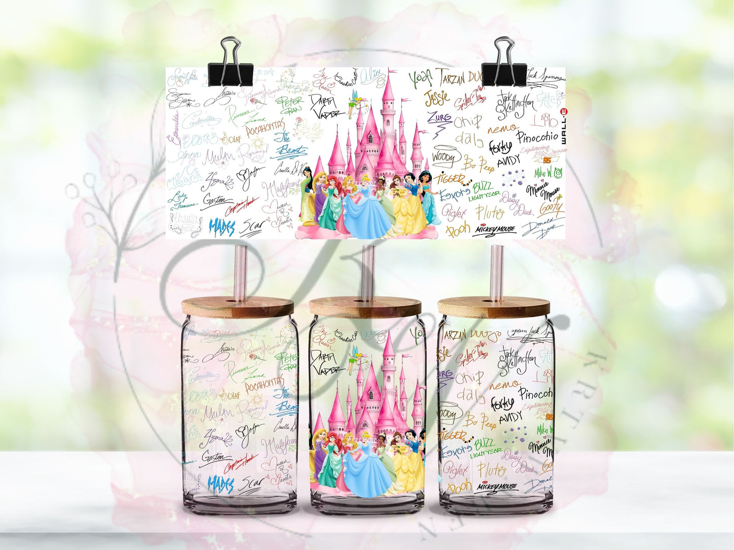 Trinkgläser 16oz Rub Ons "Disney" No.402