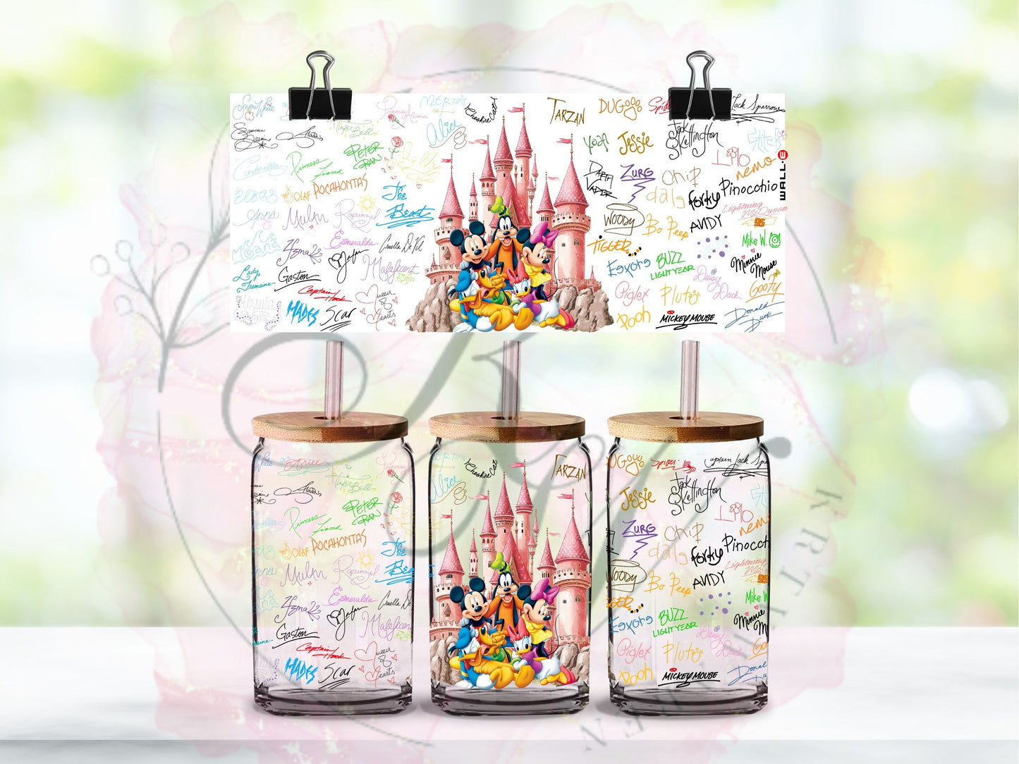 Trinkgläser 16oz Rub Ons "Disney" No.402