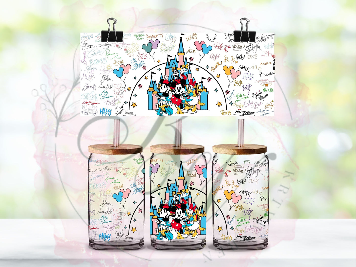Trinkgläser 16oz Rub Ons "Disney" No.402